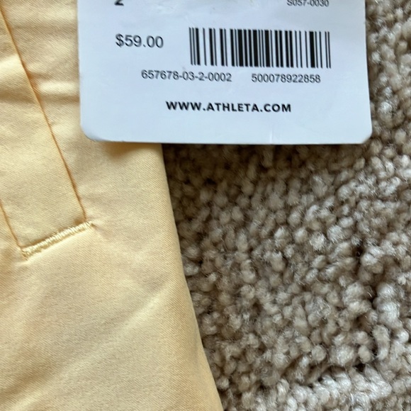 New!Athleta pale yellow Brooklyn skort 16”.  NWT - Picture 2 of 4